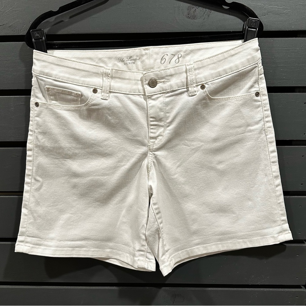 The limited white denim shorts size 10